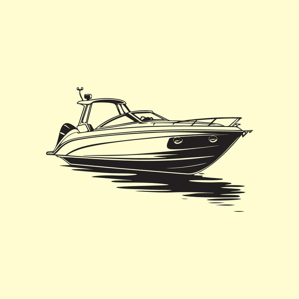 Motor yacht vector illustration