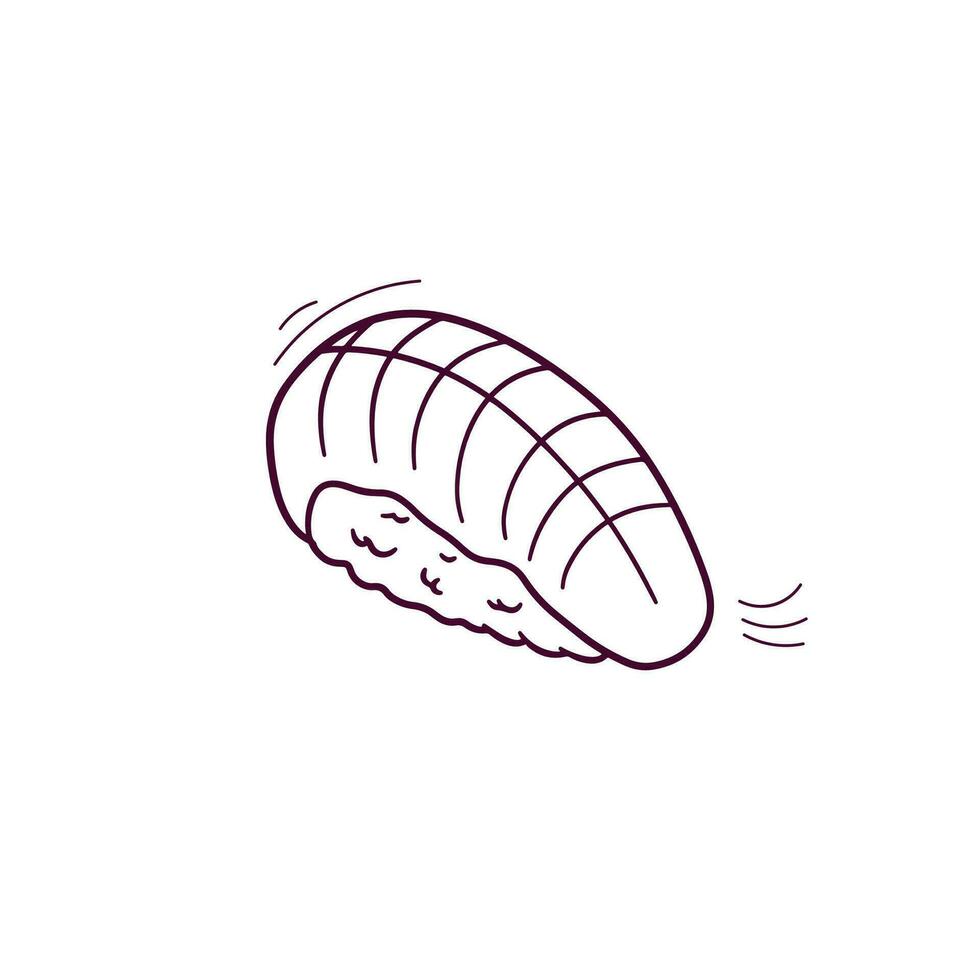 Hand Drawn illustration of sushi icon. Doodle Vector Sketch Illustration