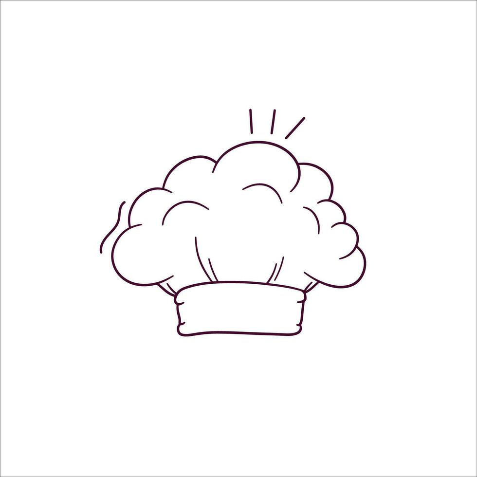 Hand Drawn illustration of chef hat icon. Doodle Vector Sketch Illustration