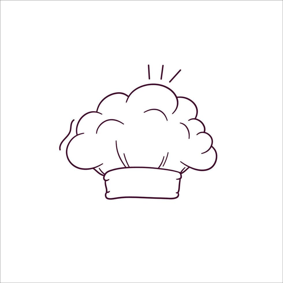 Hand Drawn illustration of chef hat icon. Doodle Vector Sketch