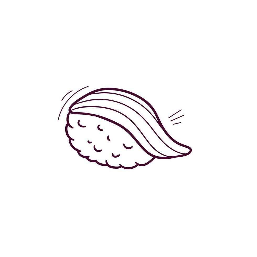 Hand Drawn illustration of sushi icon. Doodle Vector Sketch Illustration