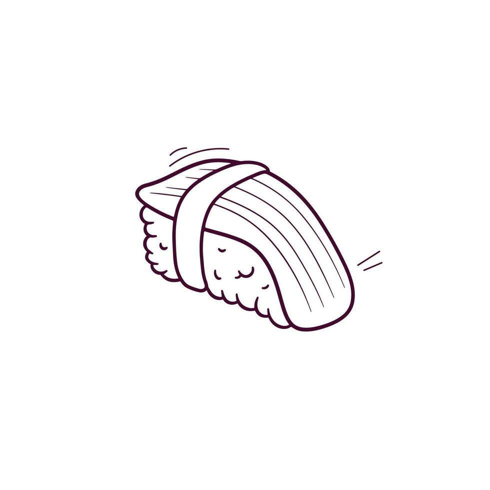 Hand Drawn illustration of sushi icon. Doodle Vector Sketch Illustration