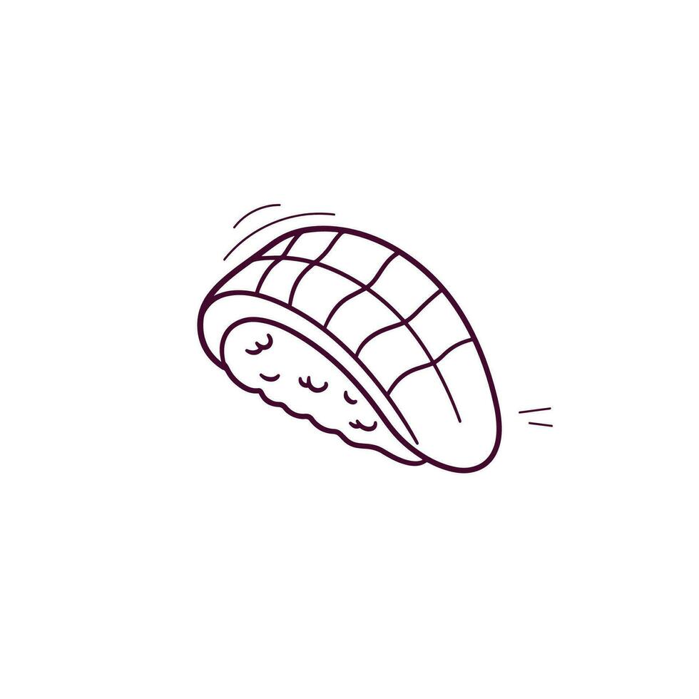 Hand Drawn illustration of sushi icon. Doodle Vector Sketch Illustration