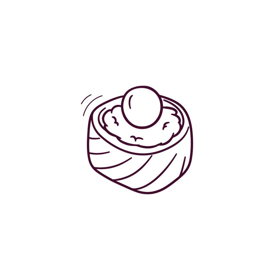 Hand Drawn illustration of sushi icon. Doodle Vector Sketch Illustration