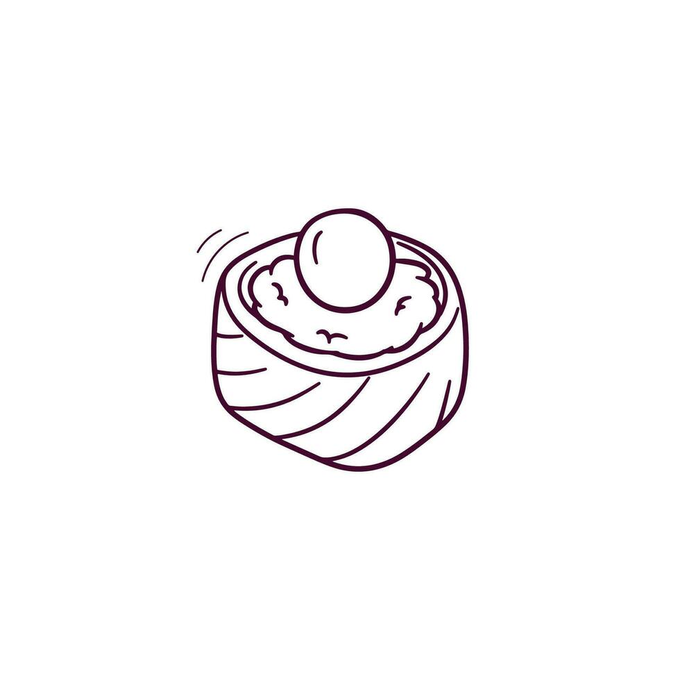 Hand Drawn illustration of sushi icon. Doodle Vector Sketch Illustration