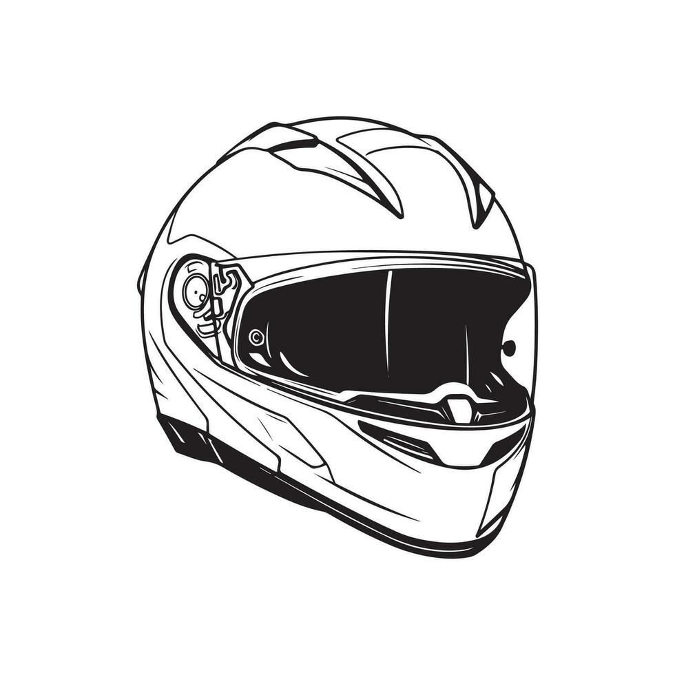 Helmet Image Vector, Motorcycle helmet isolated on white vector