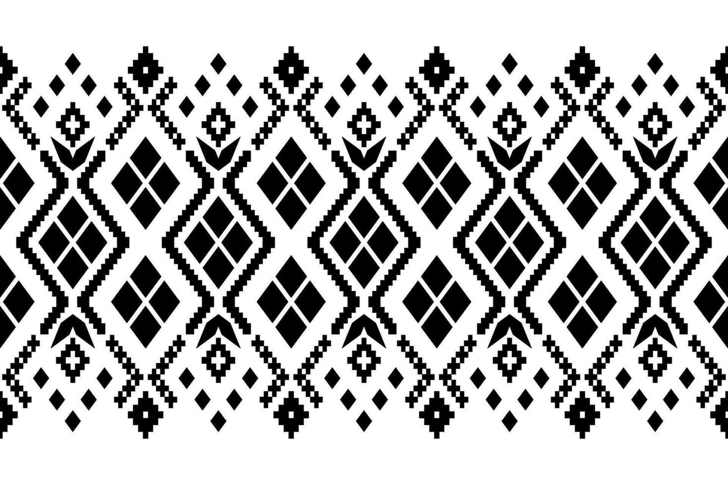 Nature vintages cross stitch traditional ethnic pattern paisley flower Ikat background abstract Aztec African Indonesian Indian seamless pattern for fabric print cloth dress carpet curtains and sarong vector