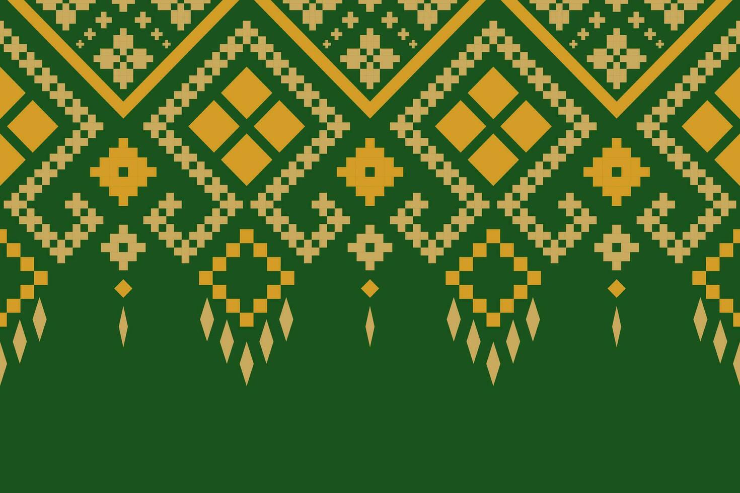 verde cruzar puntada vistoso geométrico tradicional étnico modelo ikat sin costura modelo frontera resumen diseño para tela impresión paño vestir alfombra cortinas y pareo de malasia azteca africano indio indonesio vector