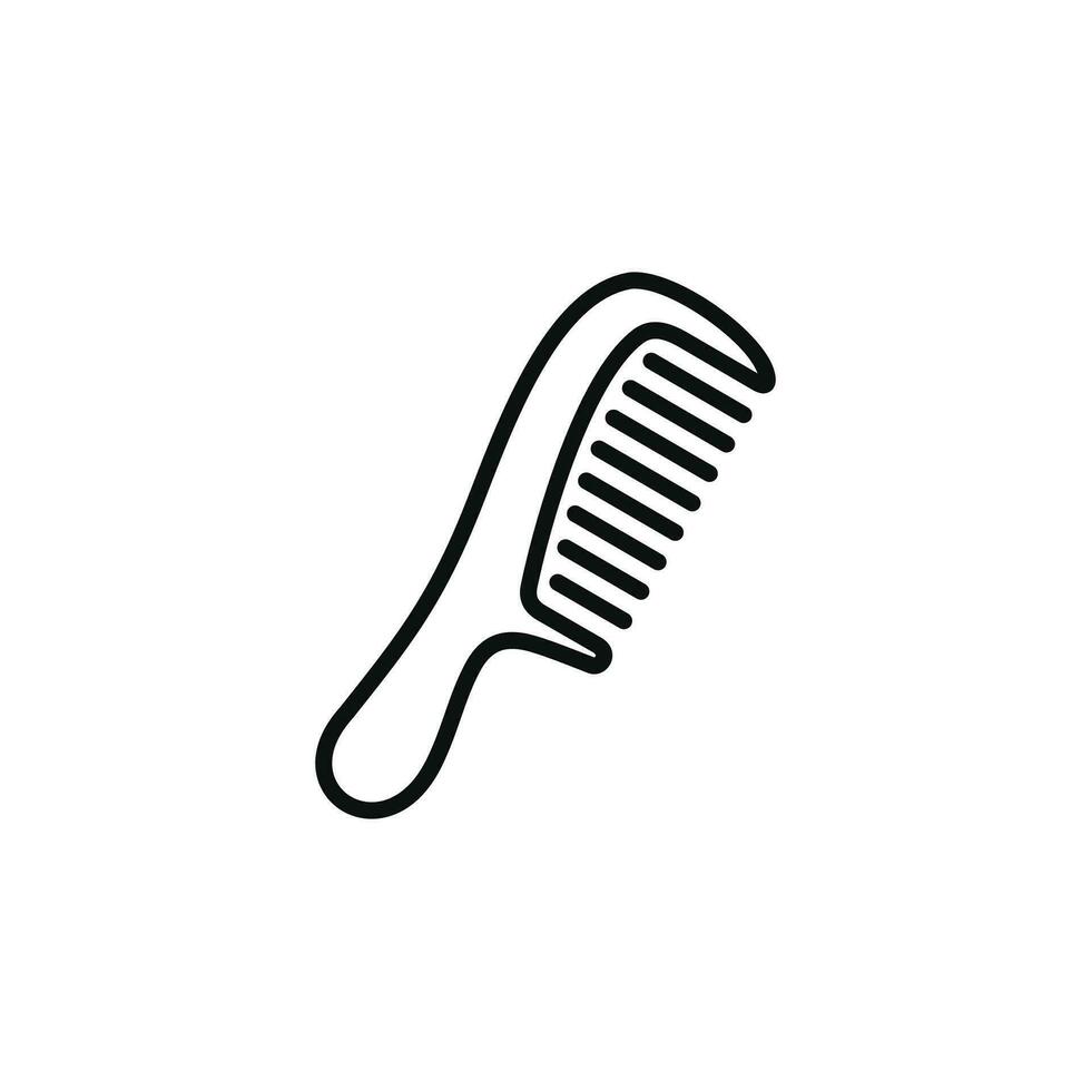 Barber comb line icon isolated on white background vector