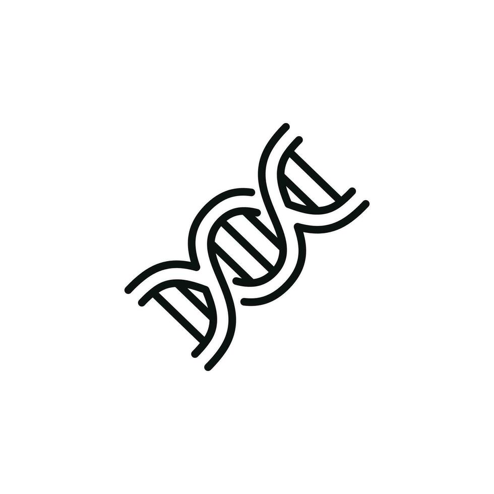 Dna line icon isolated on white background vector