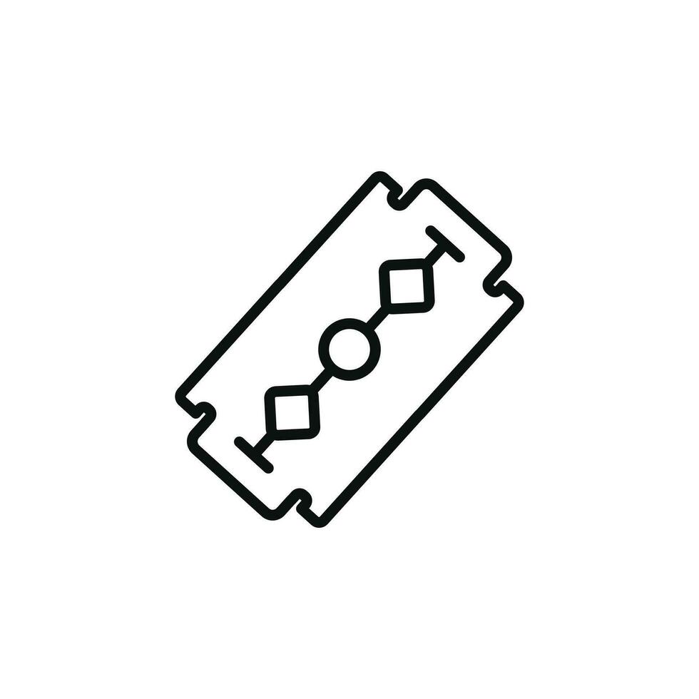 Razor blade line icon isolated on white background vector