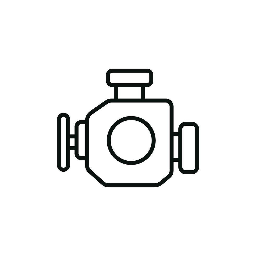 Car engine line icon isolated on white background vector