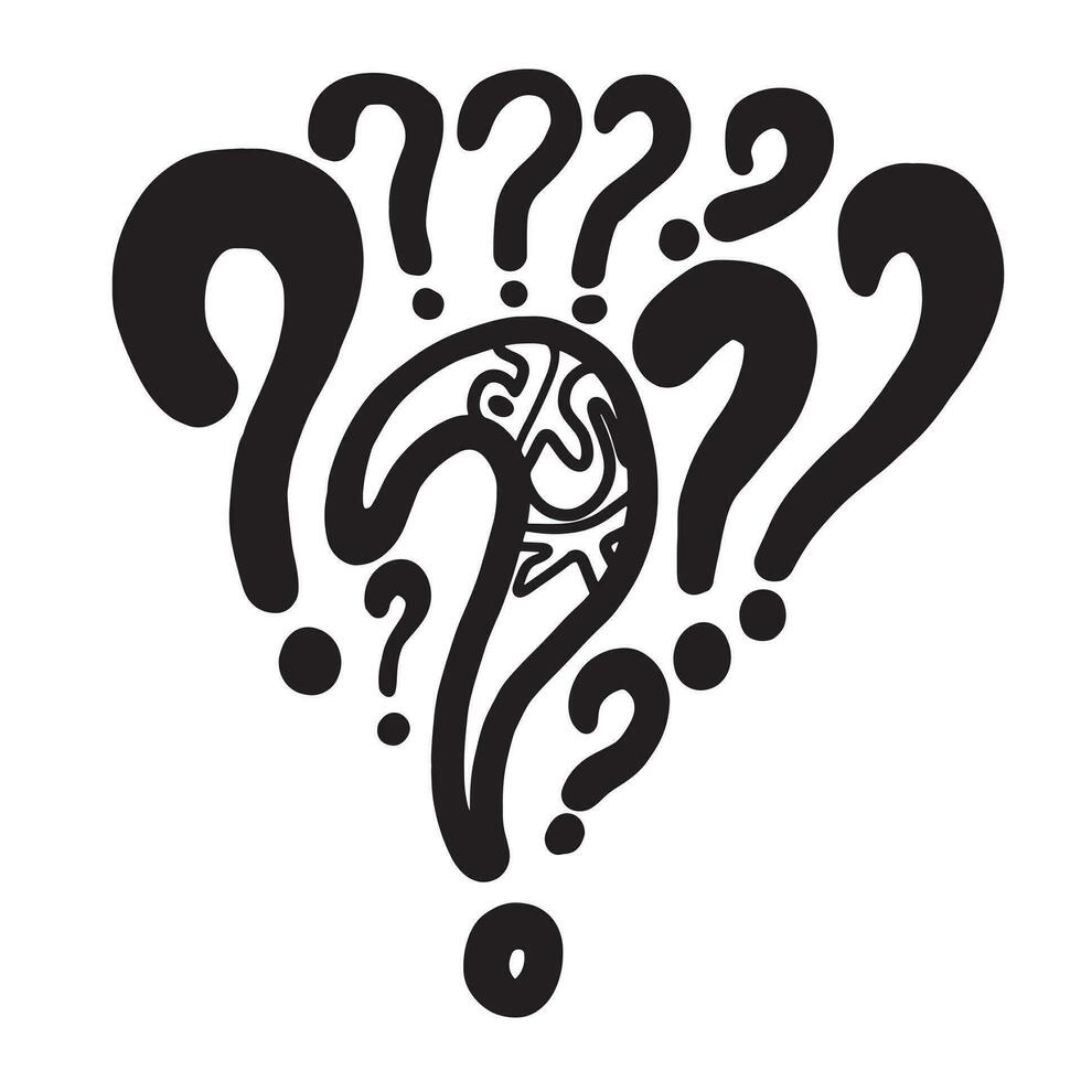 Image of question mark icon on white background. vector