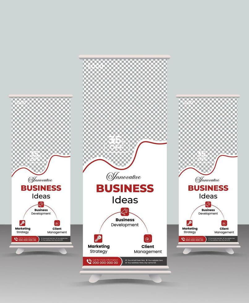 Business promotion Roll up banner,Modern x-banner and flag-banner advertising,Business Roll Up Set,Modern Exhibition roll-up design,Business Roll up banner vertical template design. vector