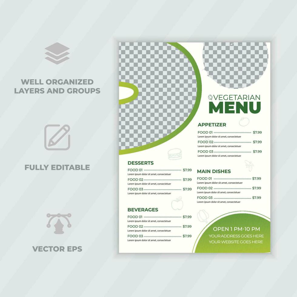 Food menu and restaurant flyer design template Free Vector  Fast Food Menu Pro Vector