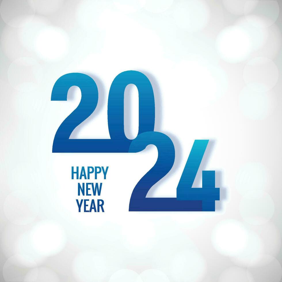 Beautiful 2024 new year card celebration on white background vector