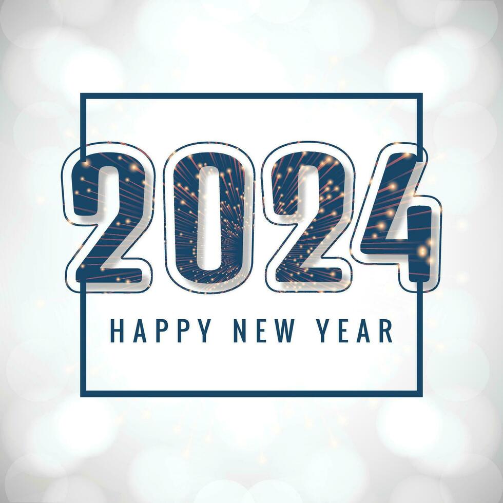 Modern 2024 new year celebration card background vector