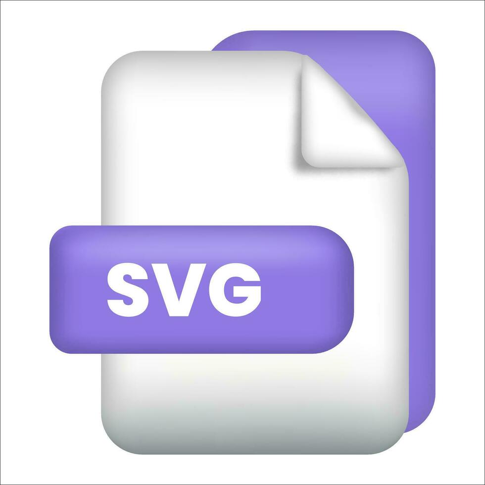 SVG file format icon. SVG file format 3d render icon with transparent background. SVG file format document color icon vector