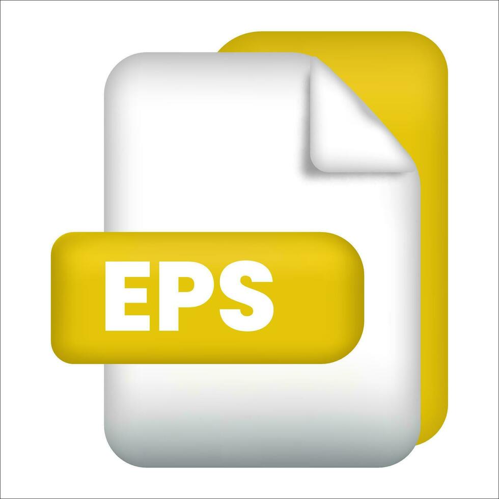 EPS file format icon. EPS file format 3d render icon with transparent background. EPS file format document color icon vector