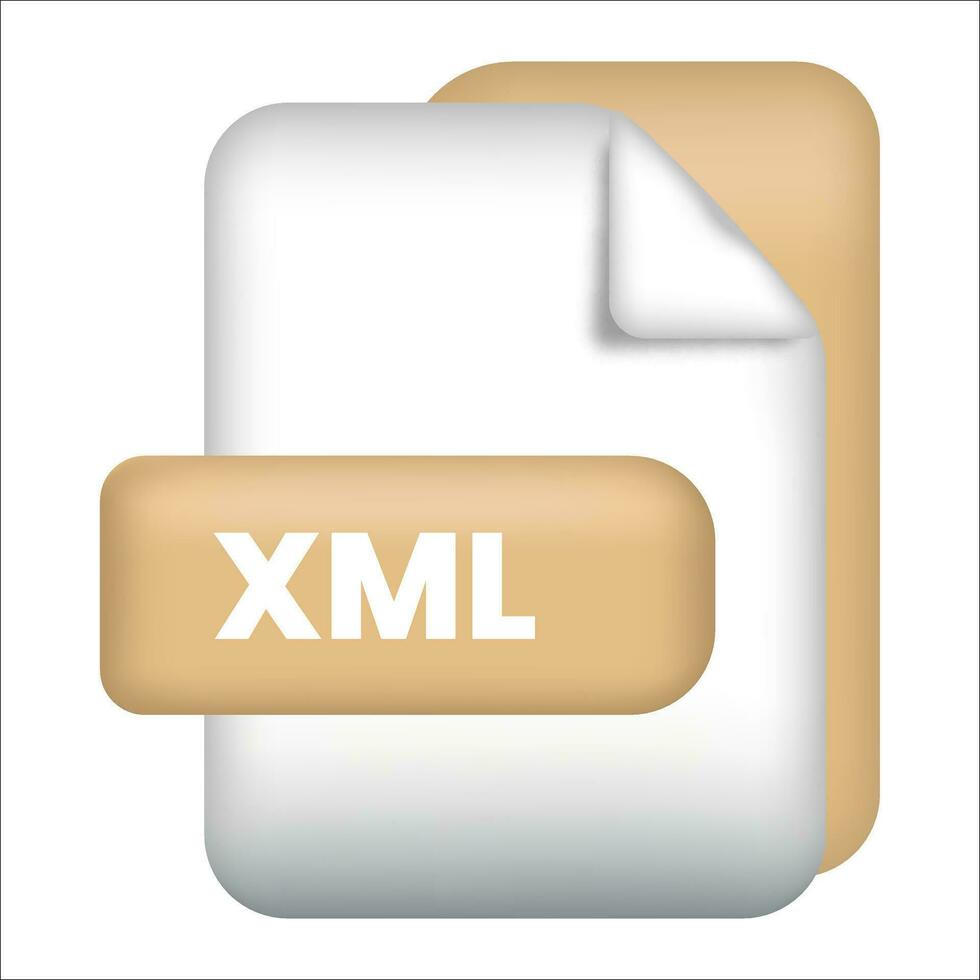 XML File Format Icon, Vector Graphics. Major programming language vector icon illustration  color version . XML File Extension Modern Flat Design