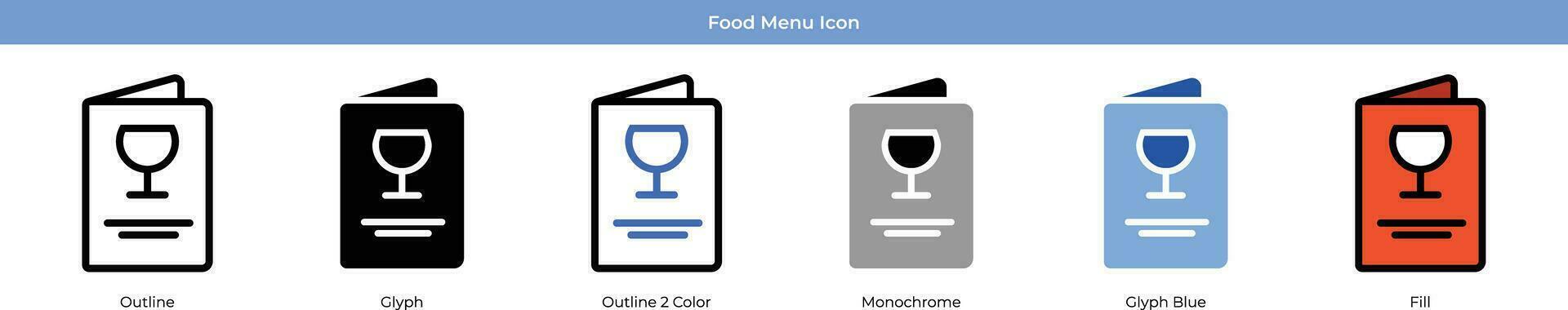 Food menu set with 6 style vector