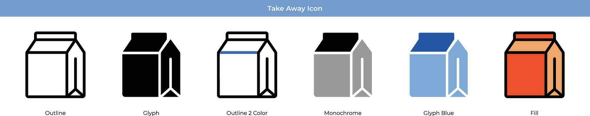 Take away set with 6 style vector