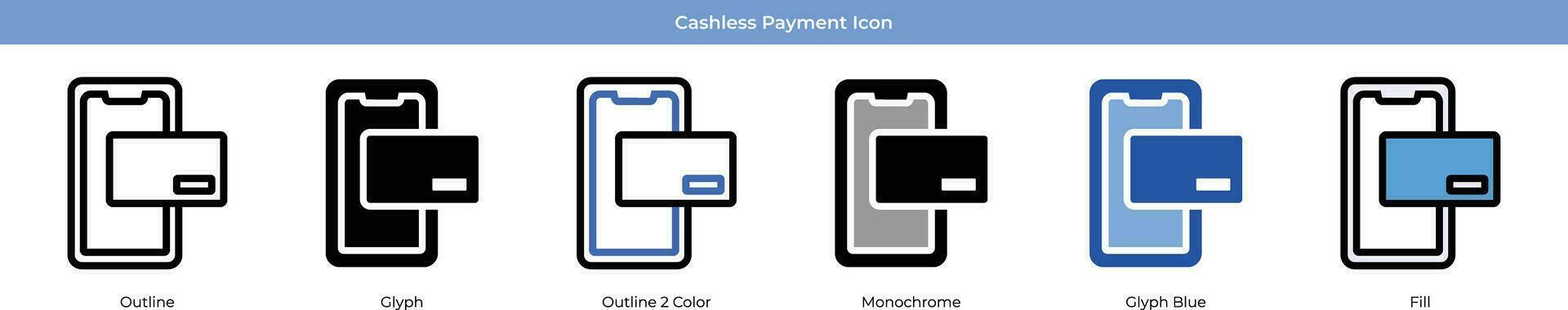 Cashless payment set with 6 style vector