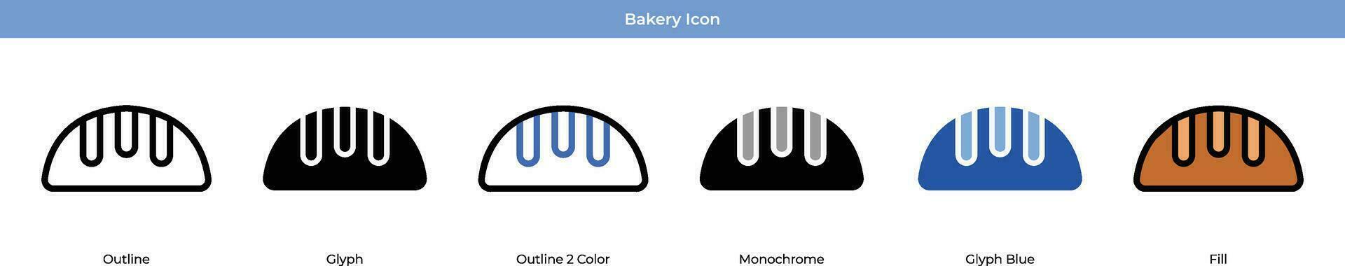 conjunto de iconos de panadería vector