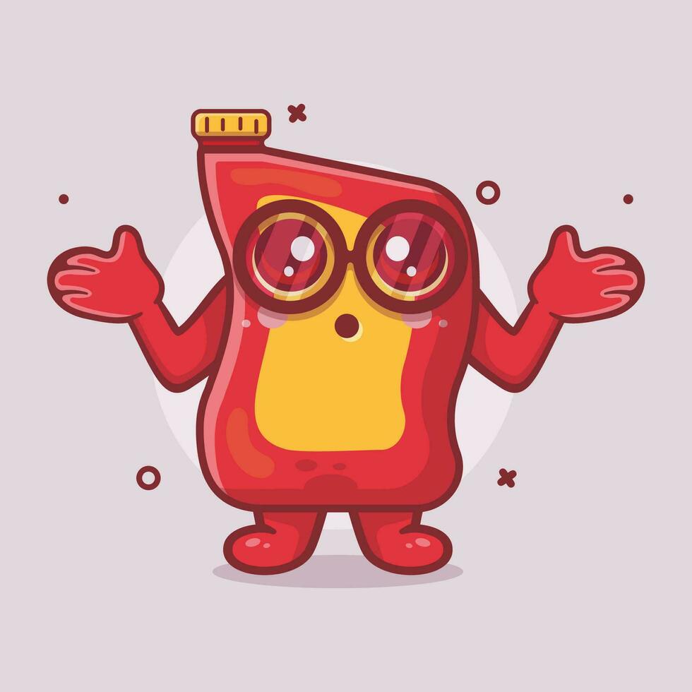 funny lubricant oil bottle character mascot with confused gesture isolated cartoon in flat style design vector