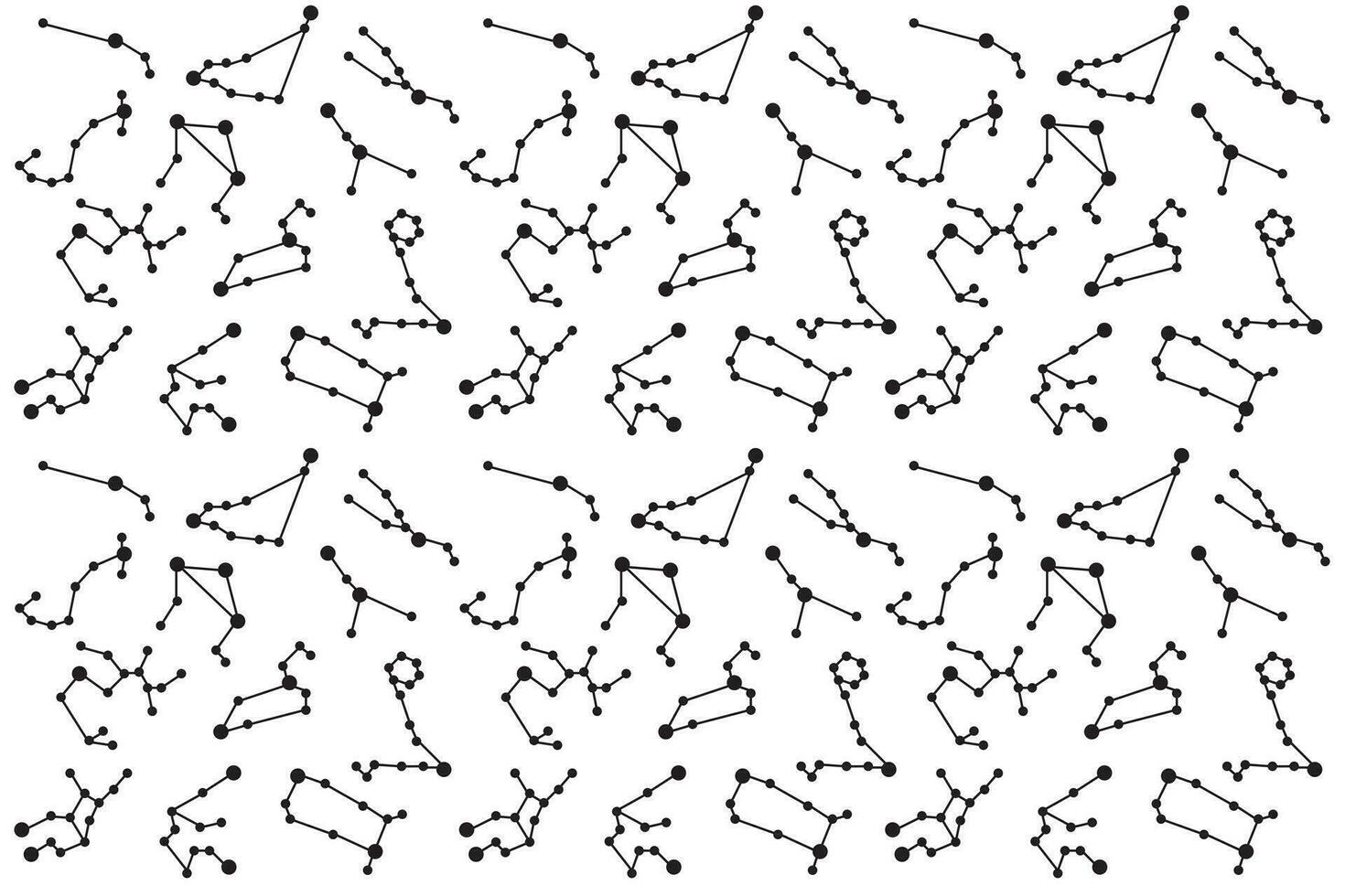 illustration group stars of the zodiac symbol with line on white background. vector