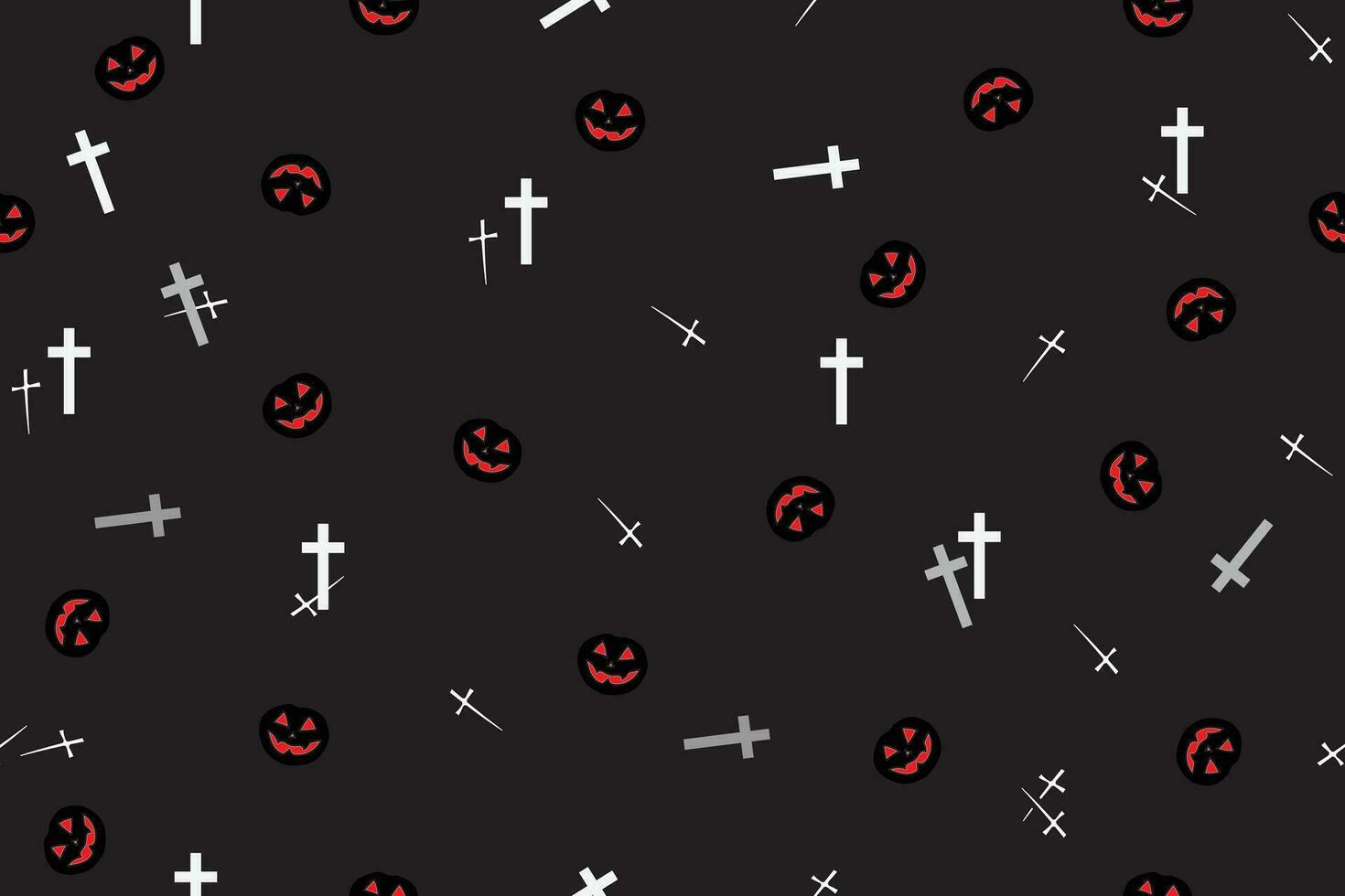 illustration the Crucifix and ghost mask of Helloween season on black background. vector