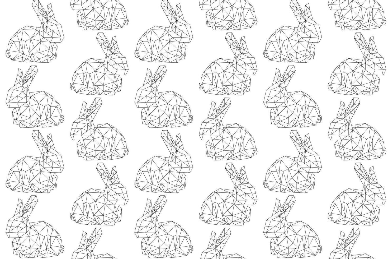 illustration pattern triangle line of rabbit on white background vector