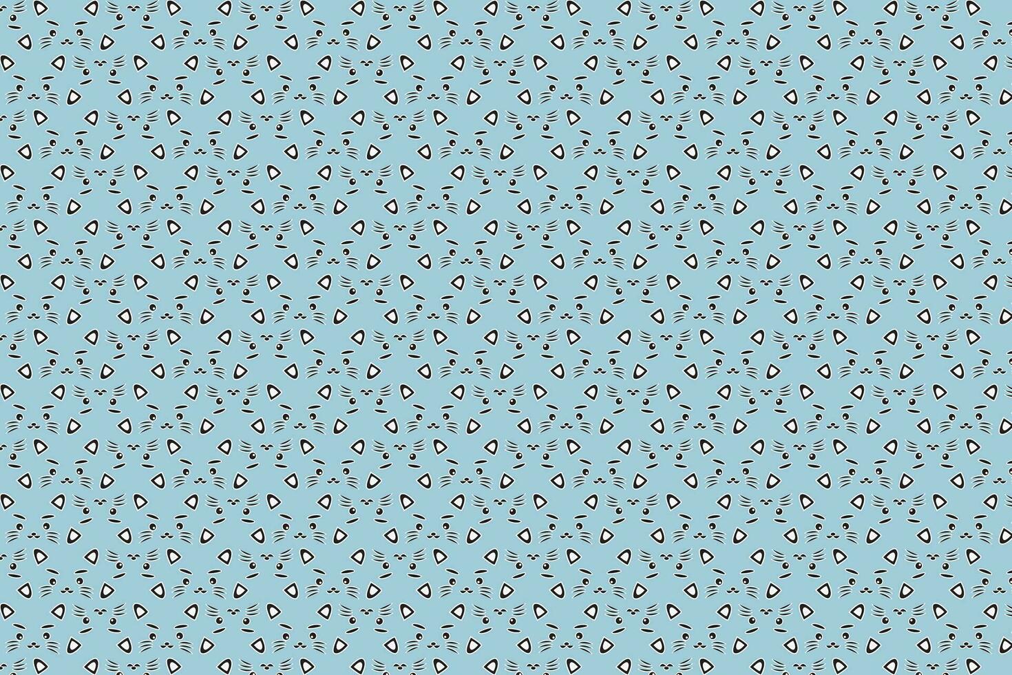 illustration the face of cat pattern on soft blue background. vector