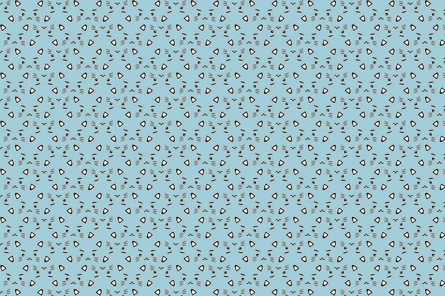 illustration the face of cat pattern on soft blue background. vector