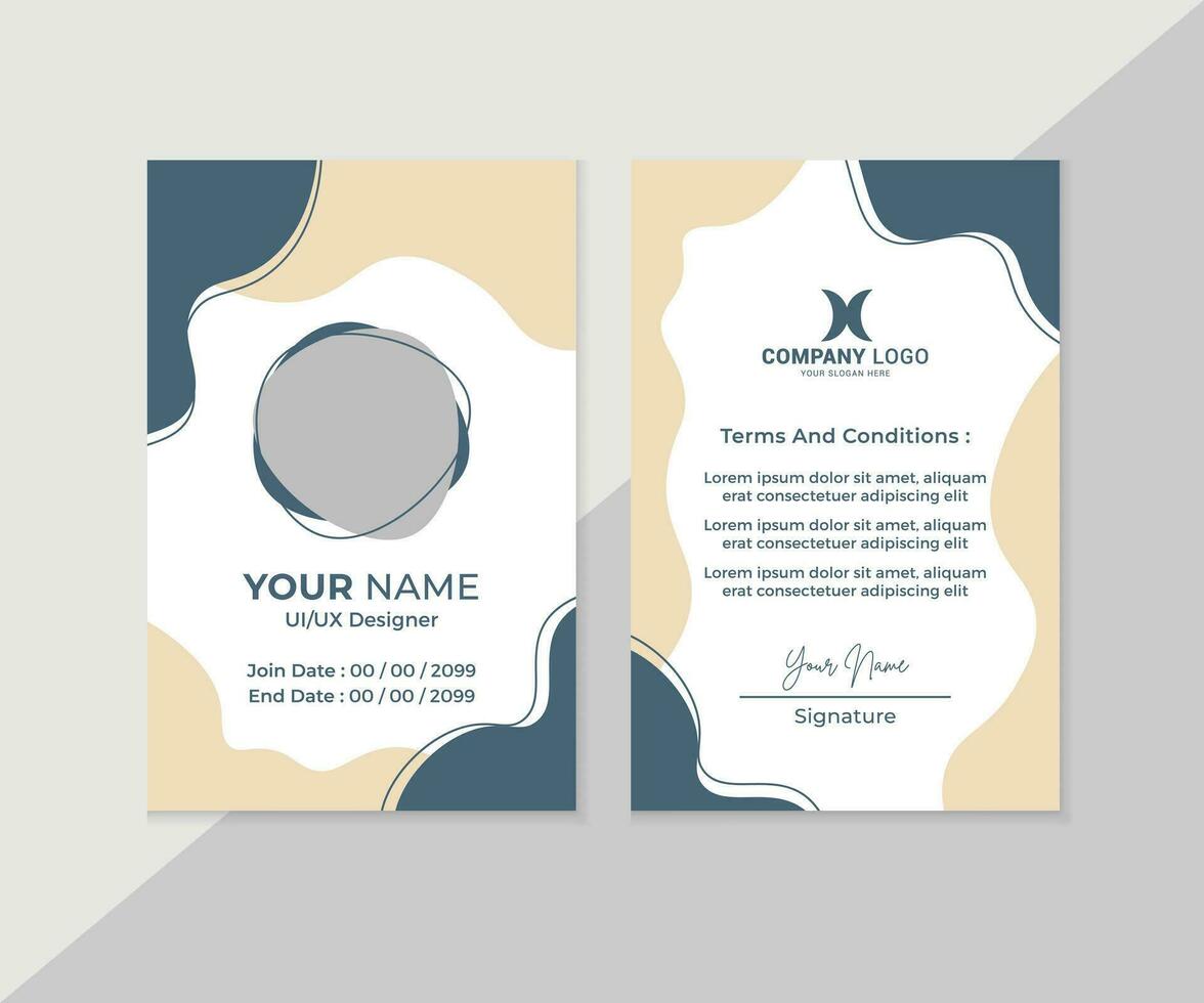 corporate business id card design template vector