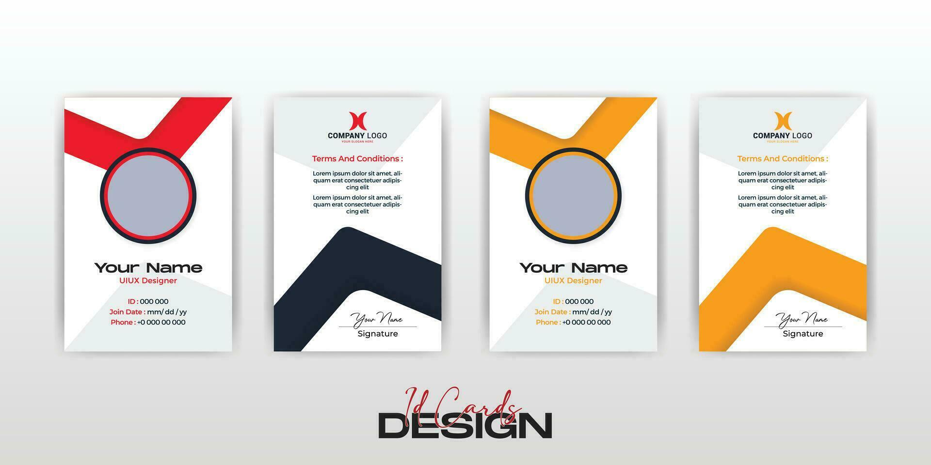 corporate business id card design template vector