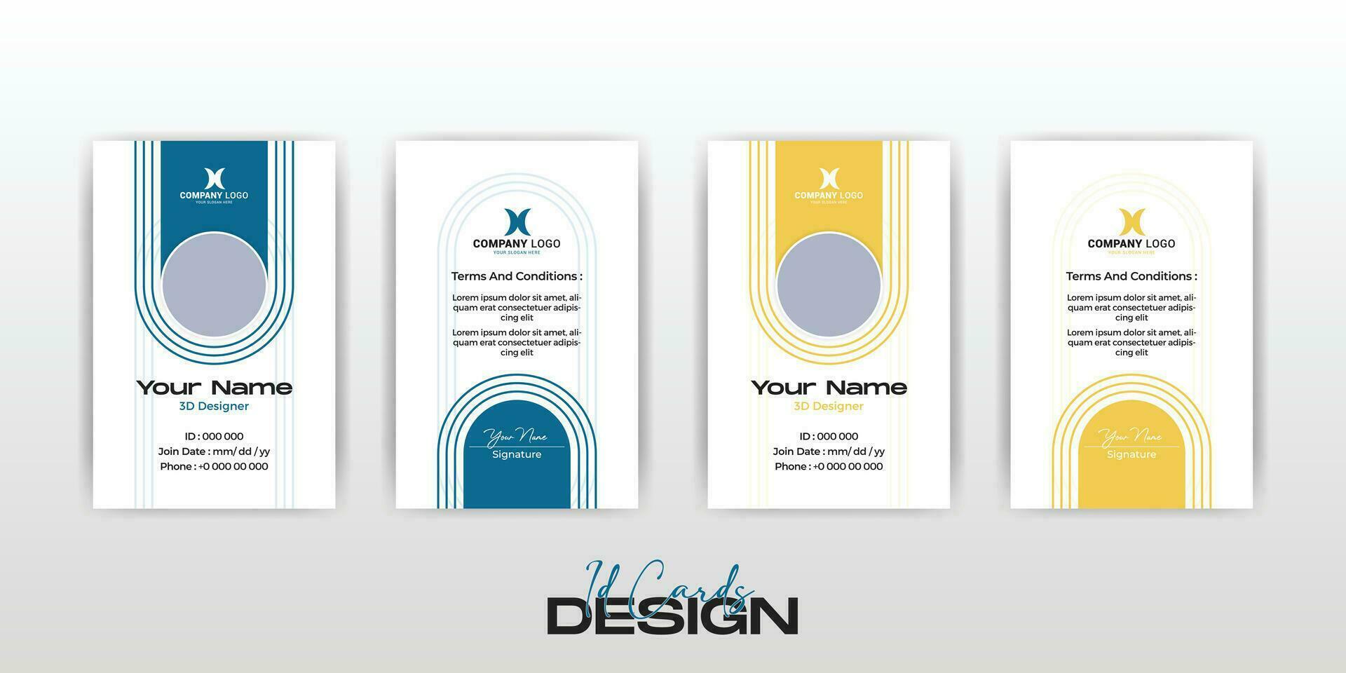 corporate business id card design template vector