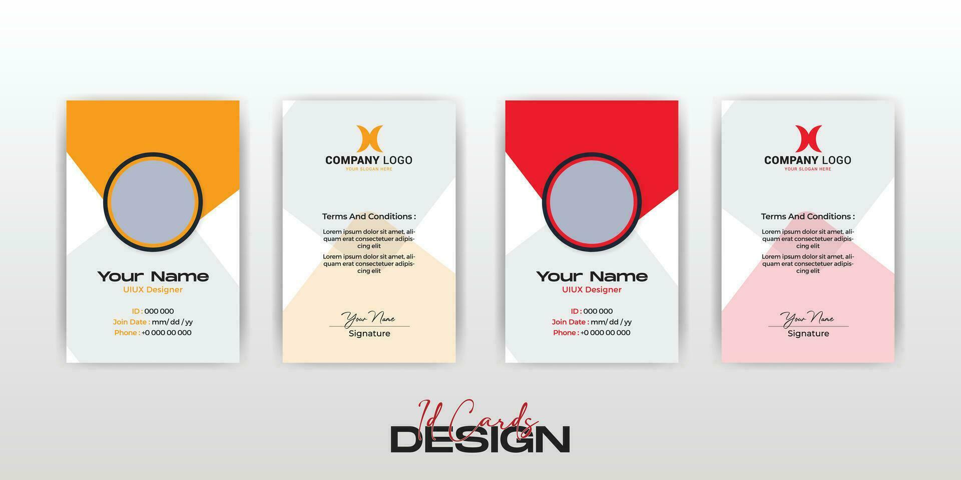 corporate business id card design template vector