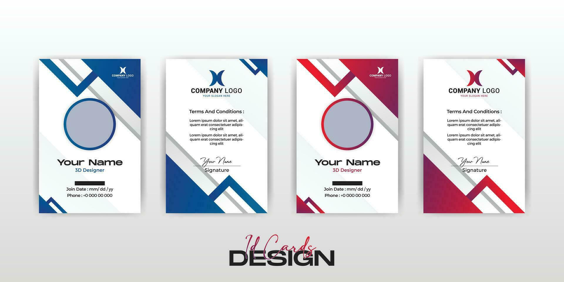 corporate business id card design template vector