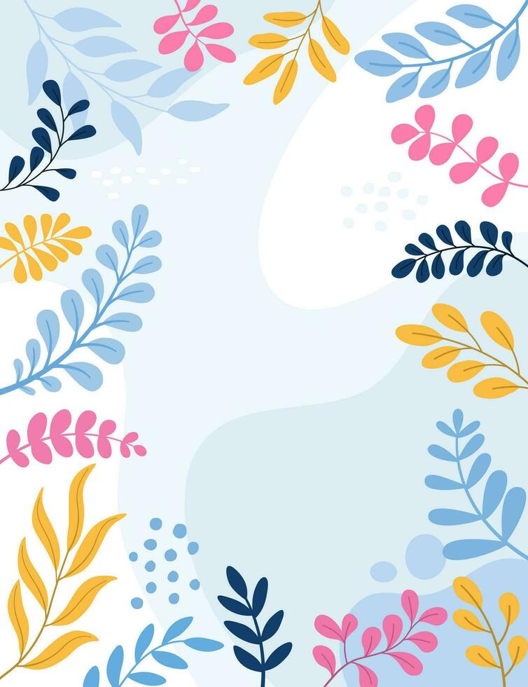 Design banner frame flower Spring background with beautiful. flower background for design. Colorful background with tropical plants. vector