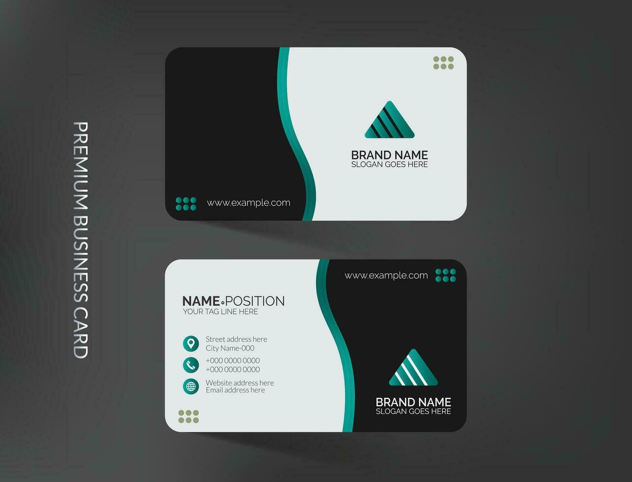 Thick Business Cards with Mockup vector