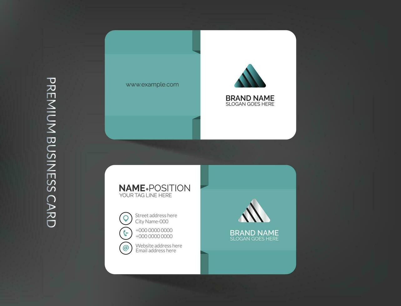 Simple and elegant business card template design with mockup vector