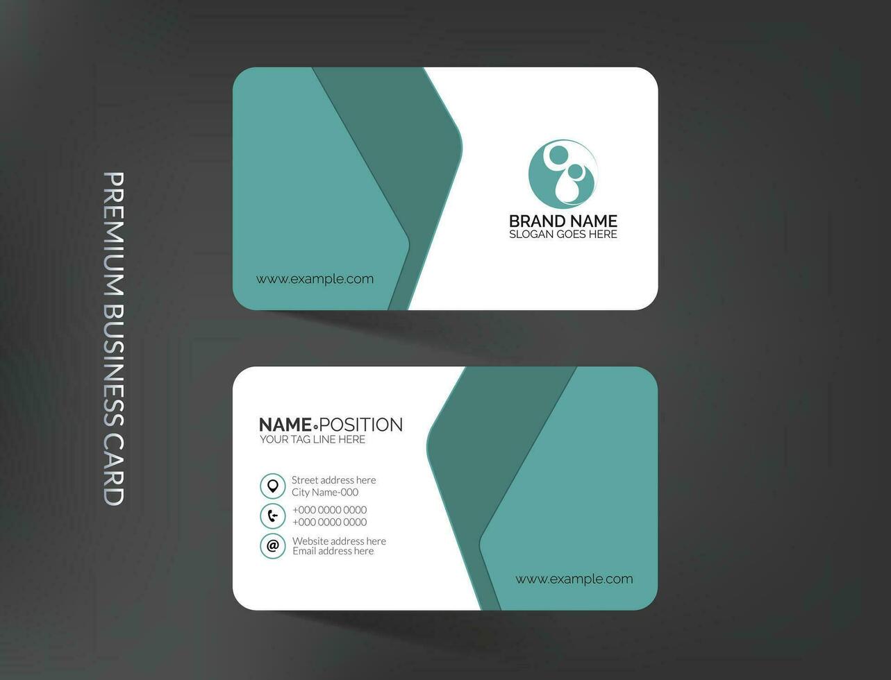 Modern and stylish business card template with mockup vector design
