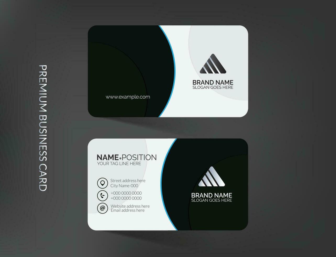 Thick Business Cards with Mockup vector