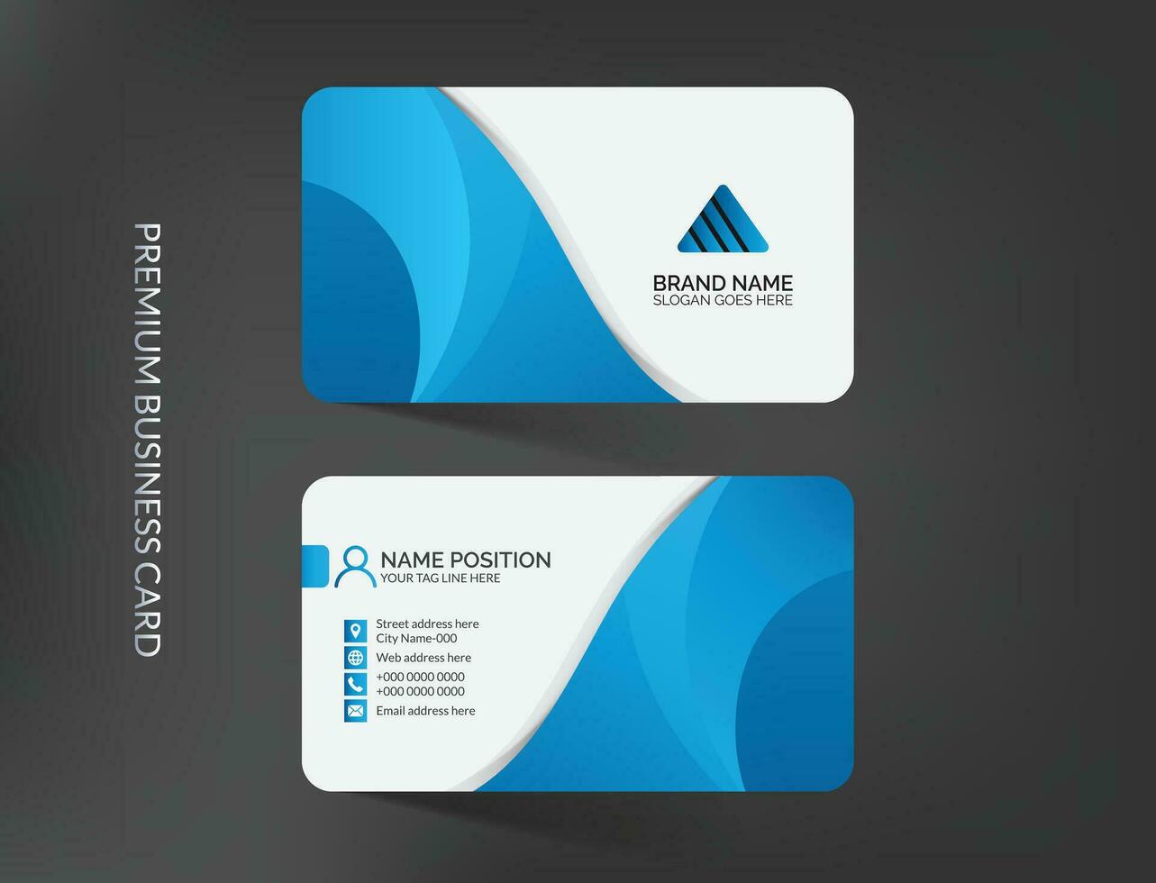 Modern blue bsuiness card template design vector