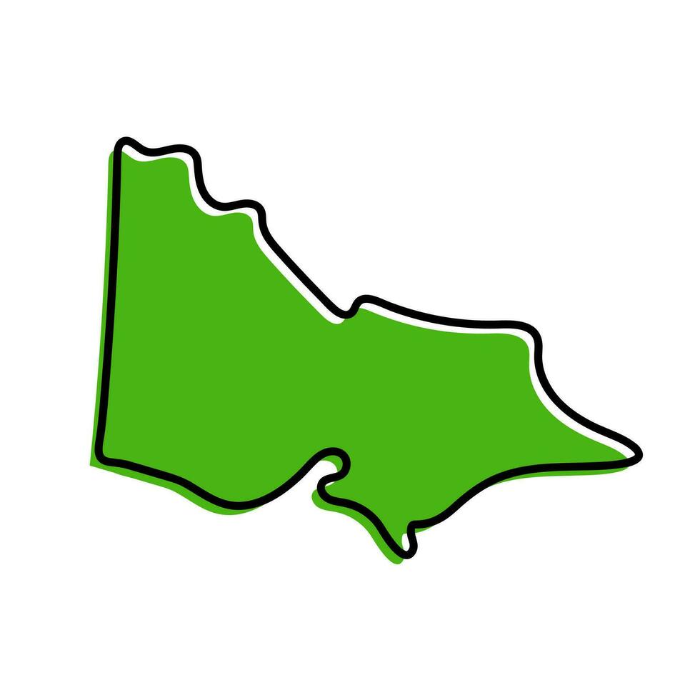 Victoria VIC state of Australia map design. vector