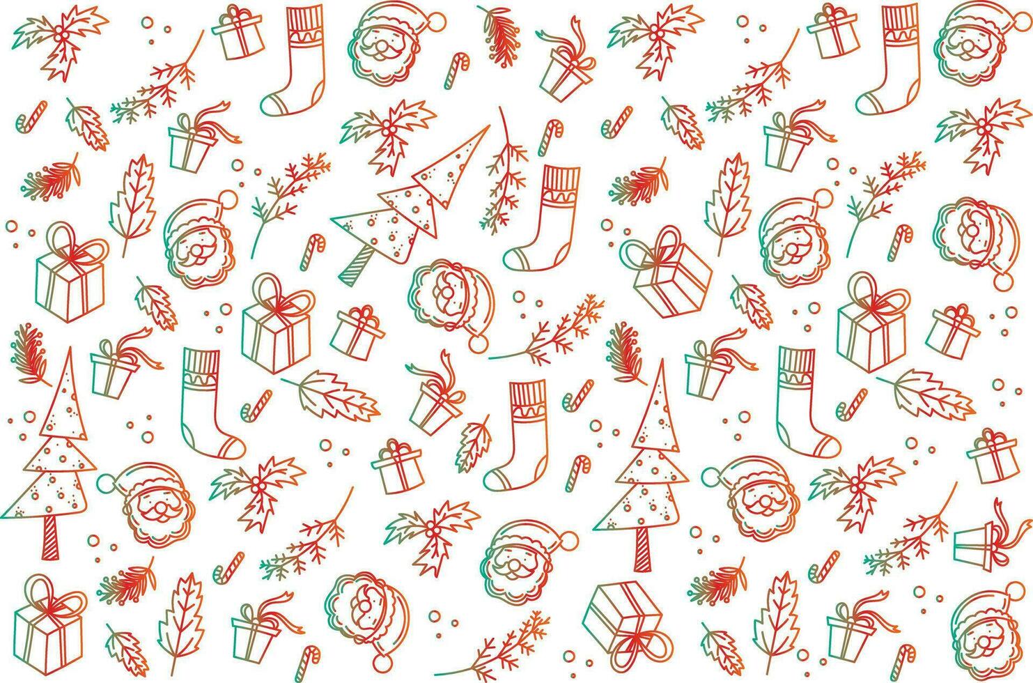 illustration line object of Christmas season on empty background. vector