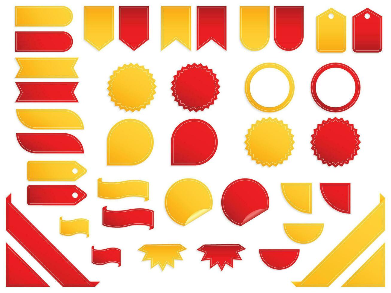 conjunto de rojo y oro etiquetas etiqueta para rebaja precio lujo moderno diseño vector