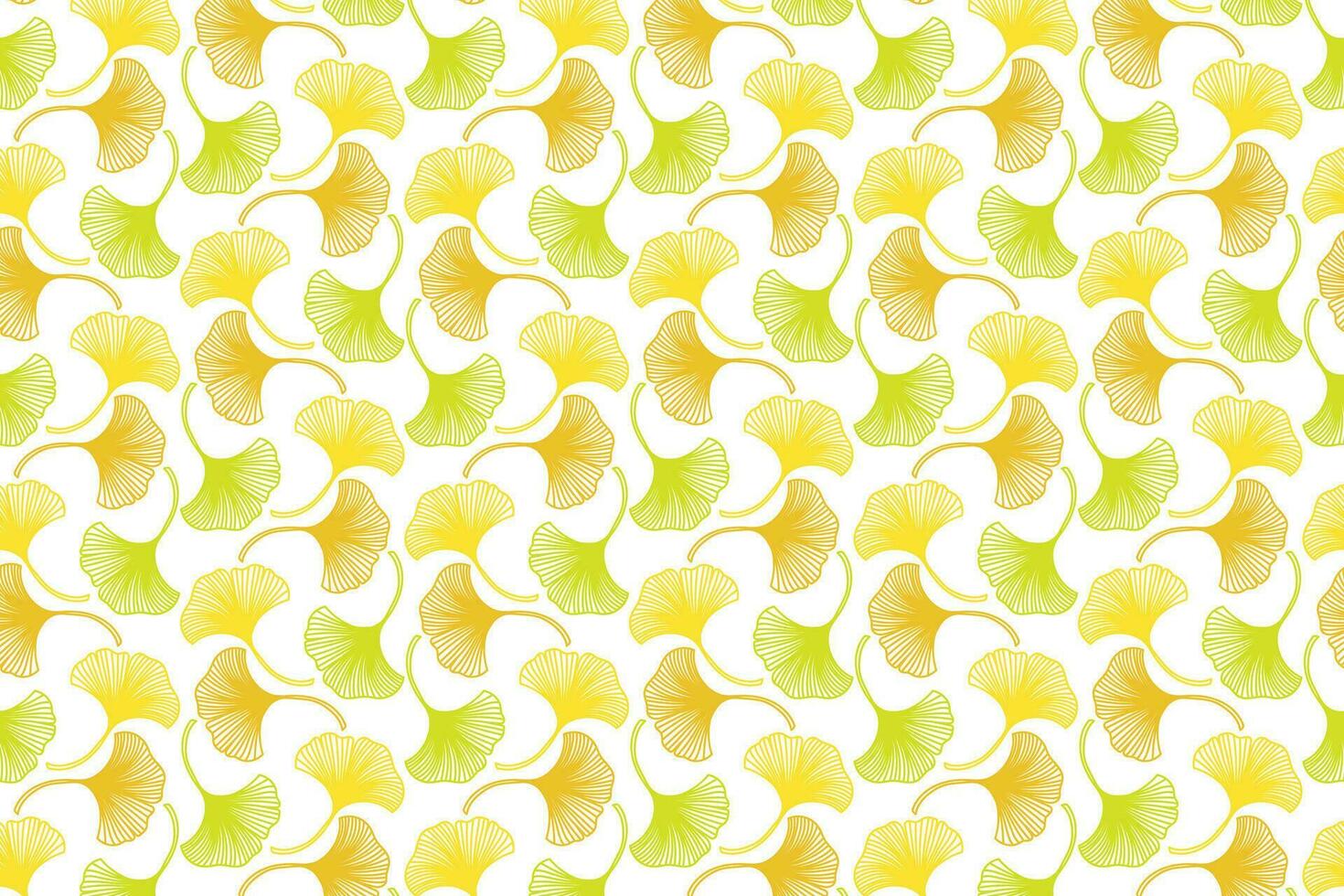 Illustration, Abstract three color Ginkgo biloba leaves on white background. vector