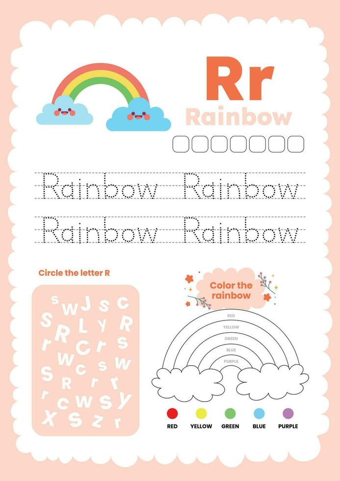 flat design vector weather flashcard worksheet printable for kids activity